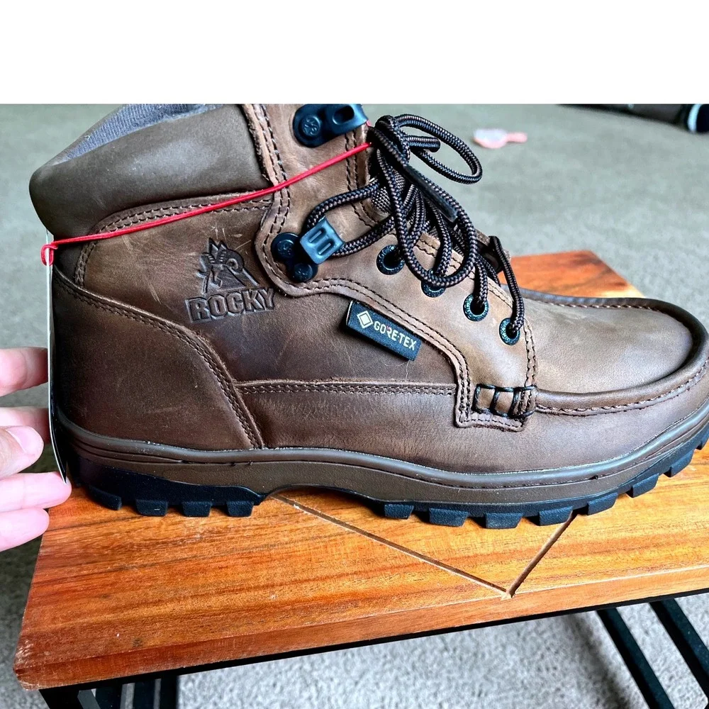 Rocky Outback 8723 Mens 8.5 M Brown Leather GORE-TEX Waterproof Hiking Boots NEW